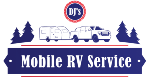 A logo for dj 's mobile rv service.